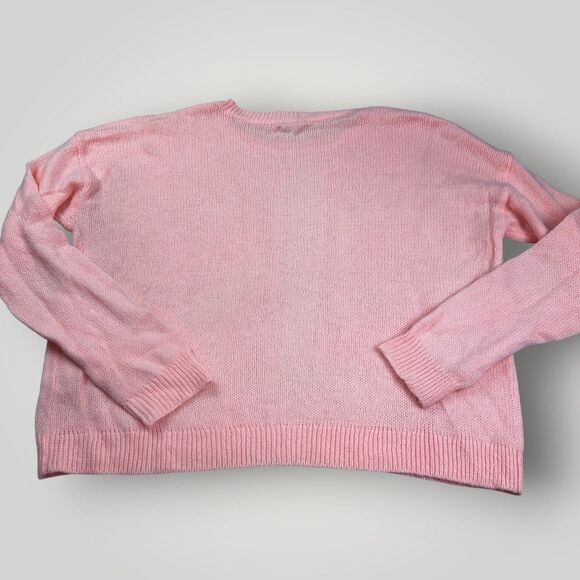 NWT Calvin Klein Women’s M Peach Oversized Sweater CK Logo Front Long Sleeve - Picture 7 of 9